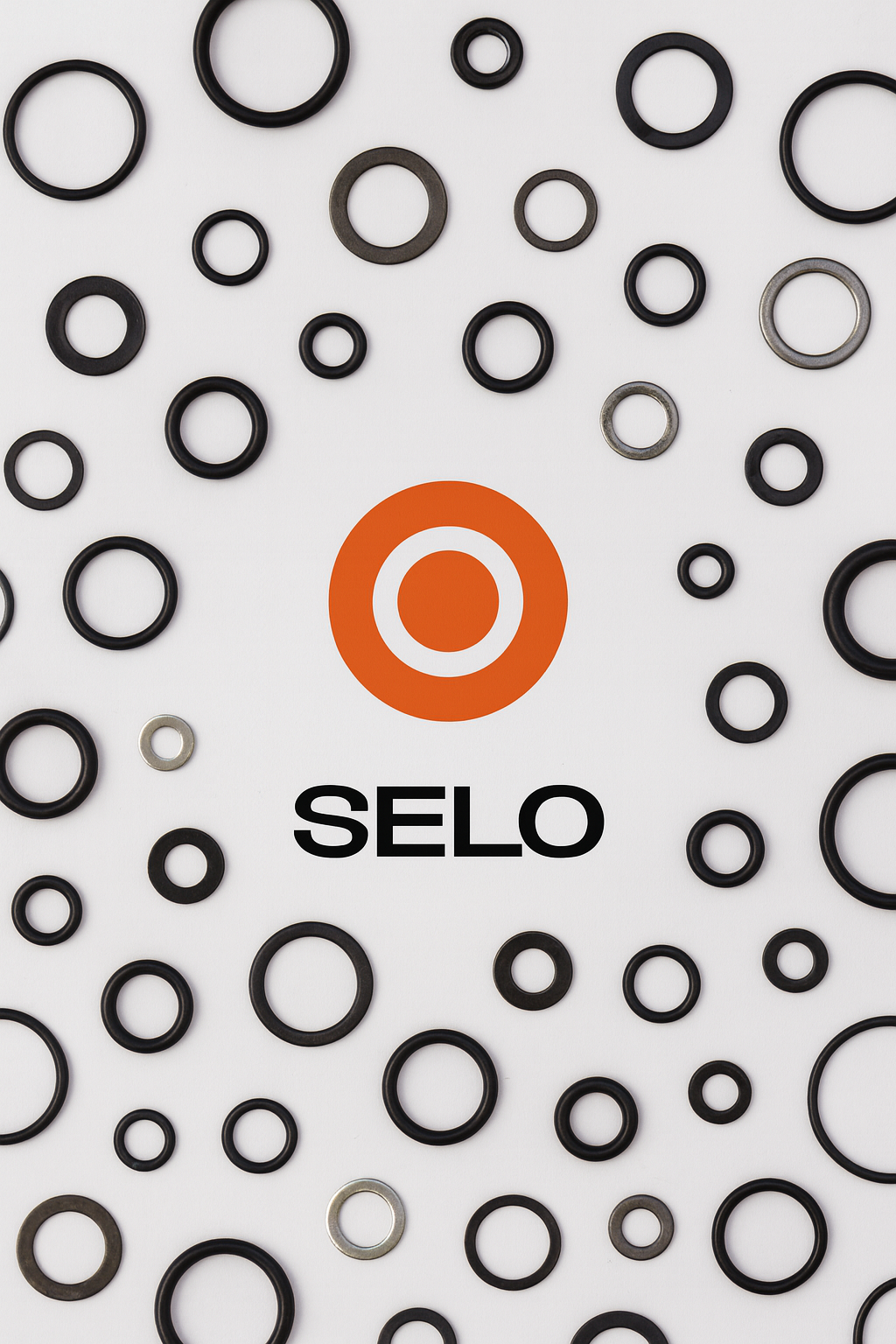 SealWithSelo circular logo in orange and black, inspired by McLaren F1 colours, representing O-rings and sealing products. Featured in blog post about the story behind the name and logo.