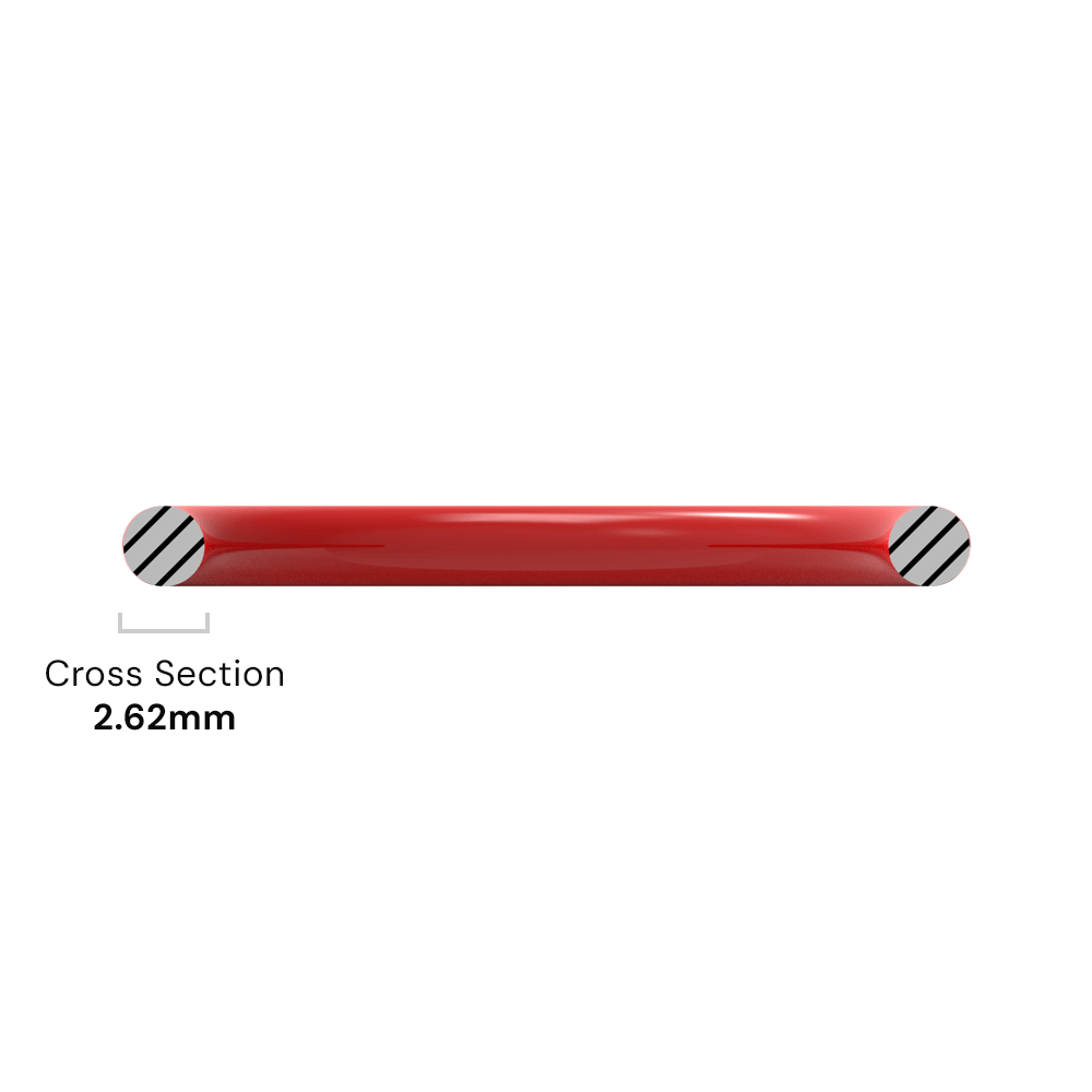 BS111 Red Silicone O-Ring - 10.77mm I/D x 2.62mm C/S (16.01mm OD)