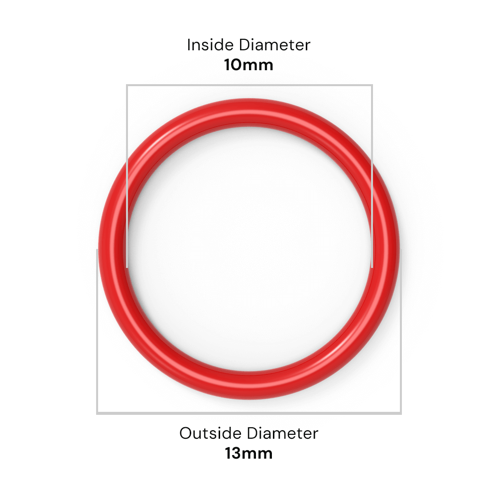 10mm ID x 1.5mm C/S (13mm OD) - Red Silicone O-Ring