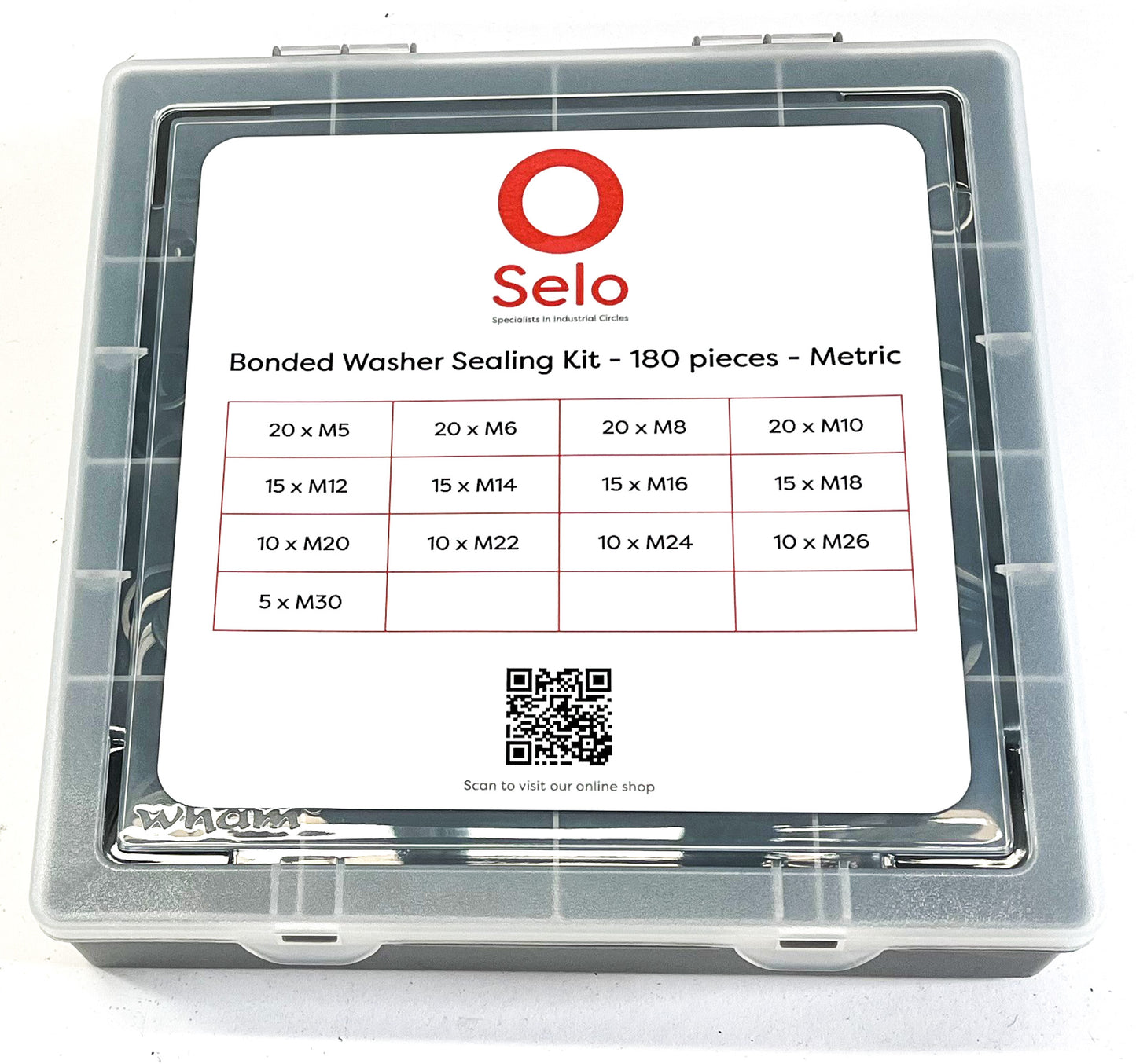 Bonded Washer Sealing Kit - Metric - 180 Piece - M5-30