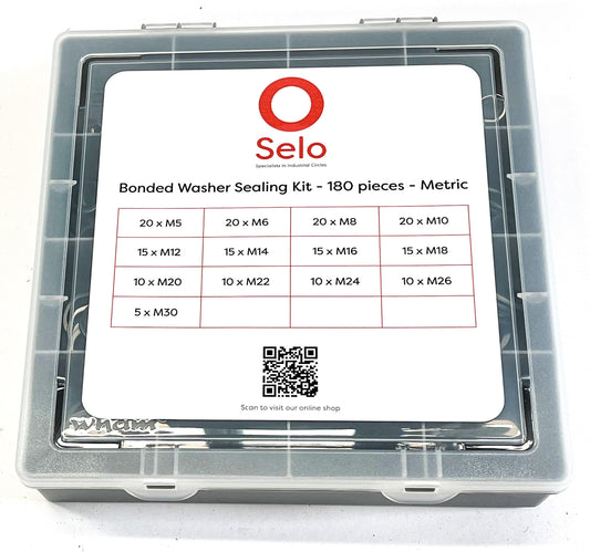 Bonded Washer Sealing Kit - Metric - 180 Piece - M5-30