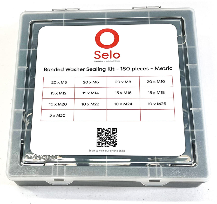 Bonded Washer Sealing Kit - Metric - 180 Piece - M5-30