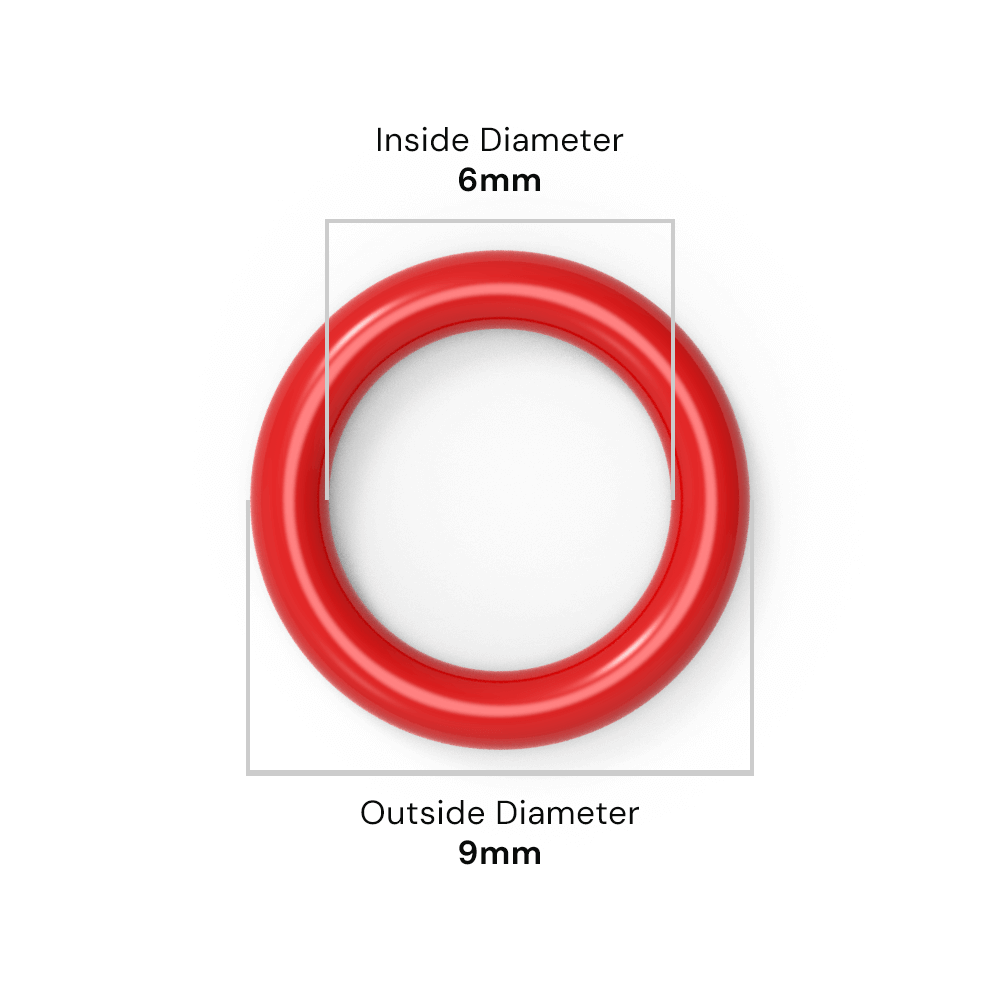 6mm ID x 1.5mm C/S (9mm OD) - Red Silicone O-Ring