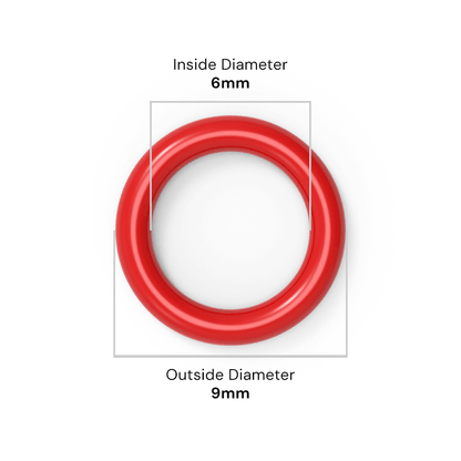 6mm ID x 1.5mm C/S (9mm OD) - Red Silicone O-Ring
