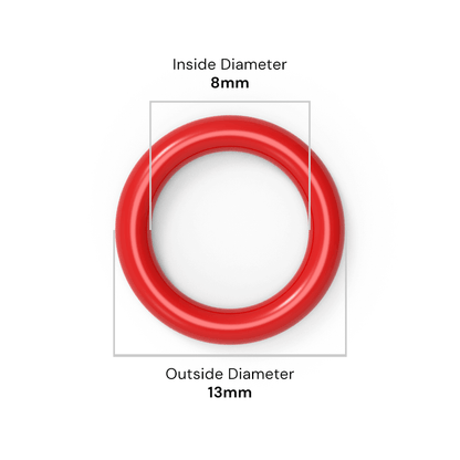 8mm ID x 2.5mm C/S (13mm OD) - Red Silicone O-Ring