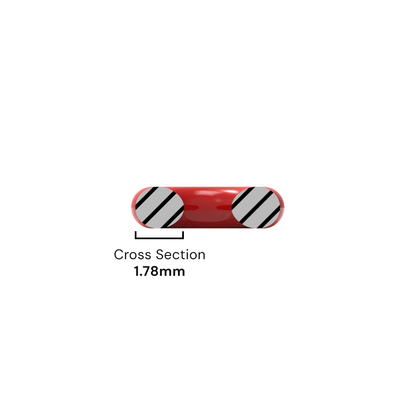 BS006 Red Silicone O-Ring - 2.90mm ID x 1.78mm C/S (6.46mm OD)