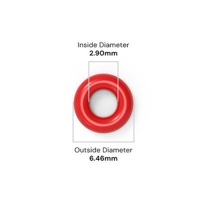 BS006 Red Silicone O-Ring - 2.90mm ID x 1.78mm C/S (6.46mm OD)