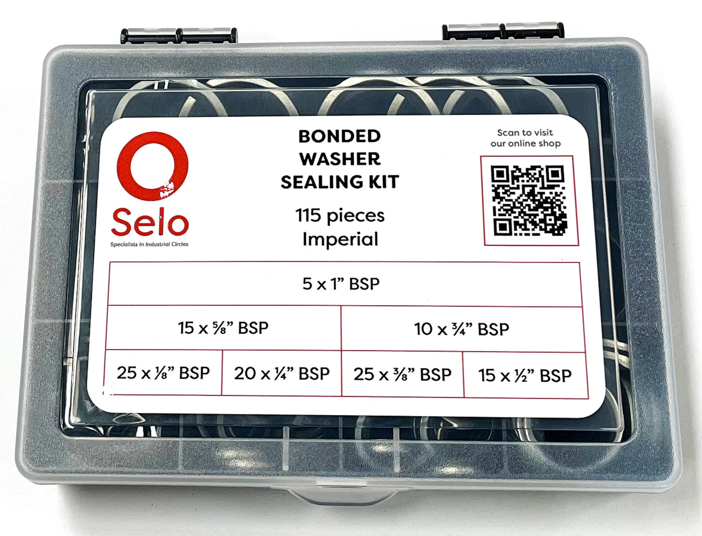 Bonded Washer Sealing Kit - Imperial - 115 Piece BSP
