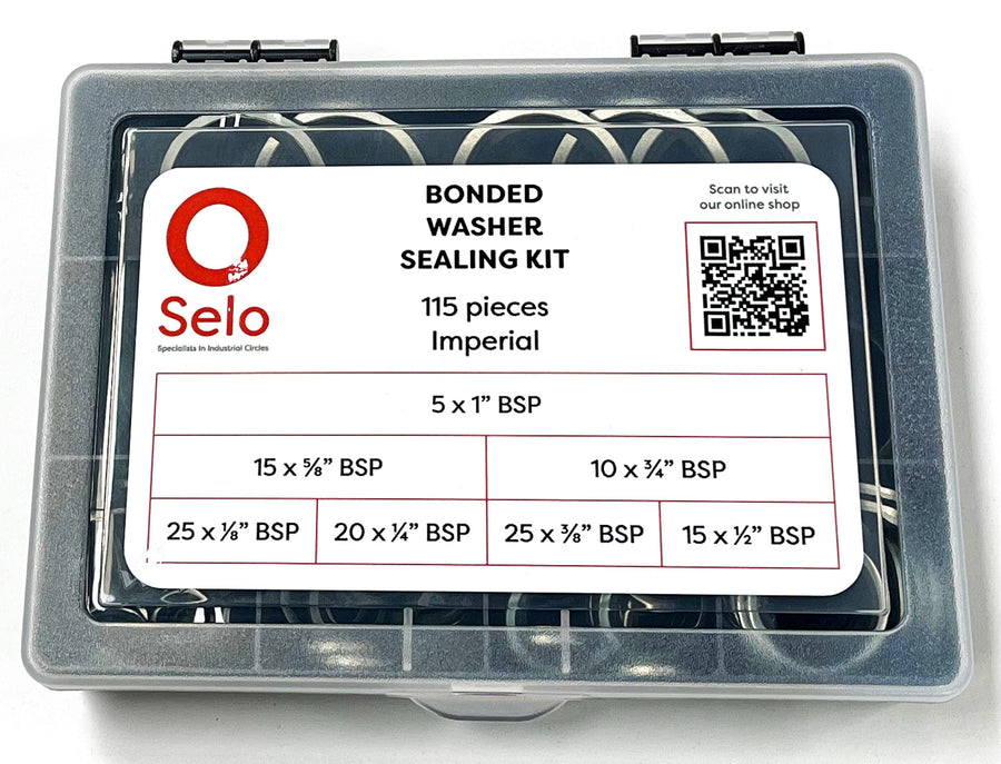 Bonded Washer Sealing Kit - Imperial - 115 Piece BSP