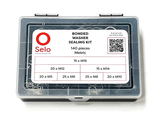 Bonded Washer Sealing Kit - Metric - 140 Pieces Self Centering Seal - M5-M16